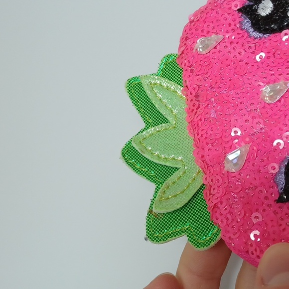 NWOT Claire's neon shiny ✨️ strawberry 🍓 wallet for girls from 5-12 years old. - Picture 2 of 9